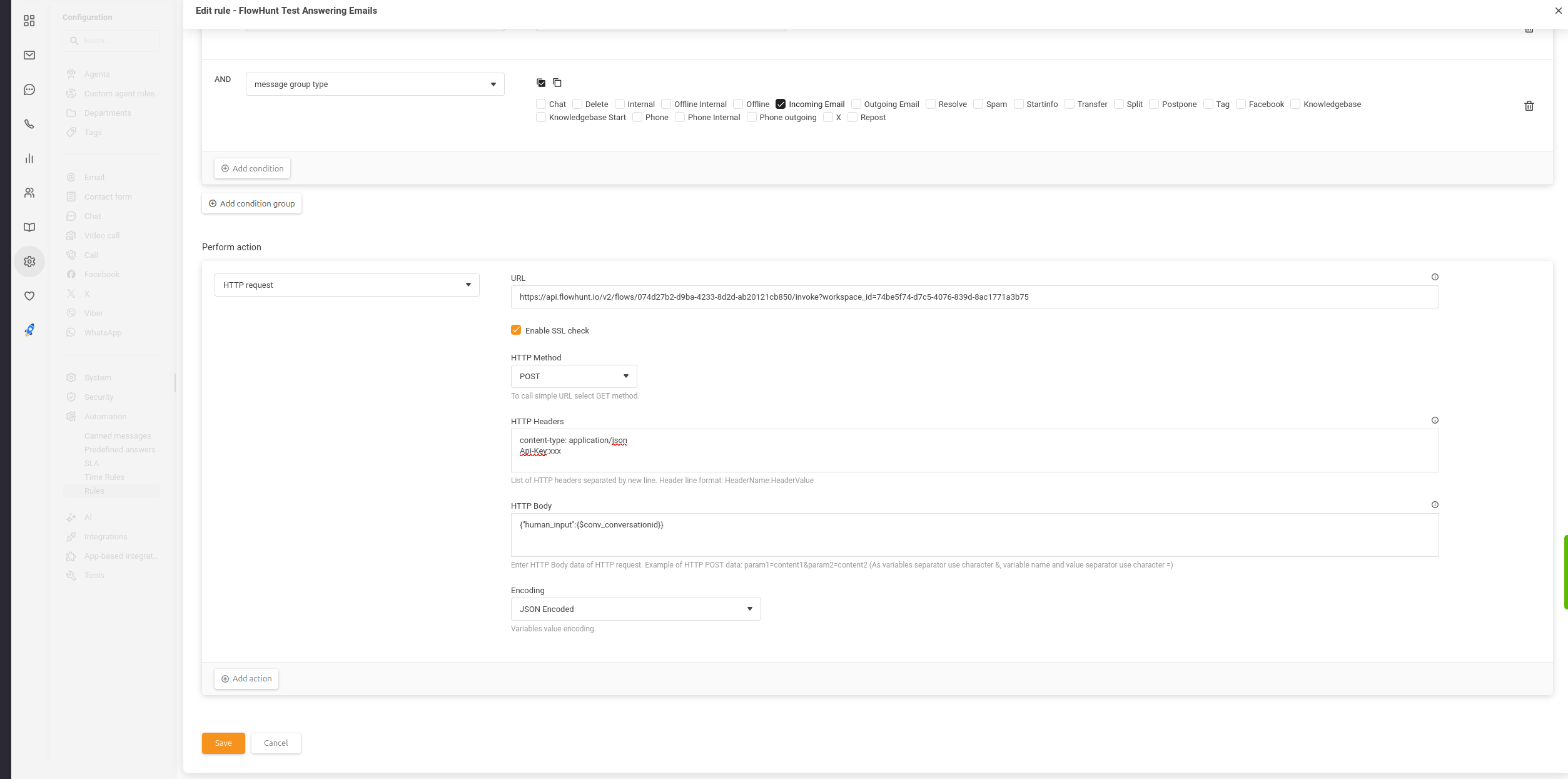 LiveAgent 自动化规则配置